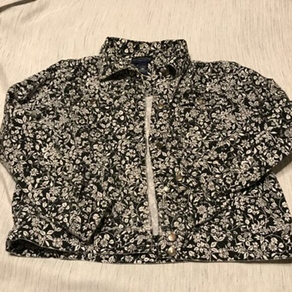 Charter Club Black and White floral Jacket - Picture 1 of 6